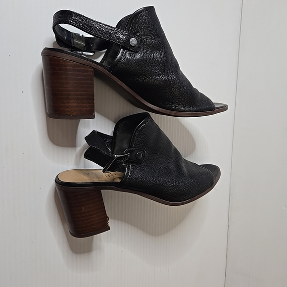 Franco Sarto peeptoe slingback black heels 7 - Picture 8 of 10